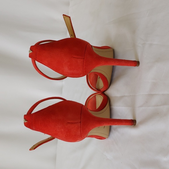 Sam Edelman Red Suede High Heels Size 5 - Picture 4 of 9